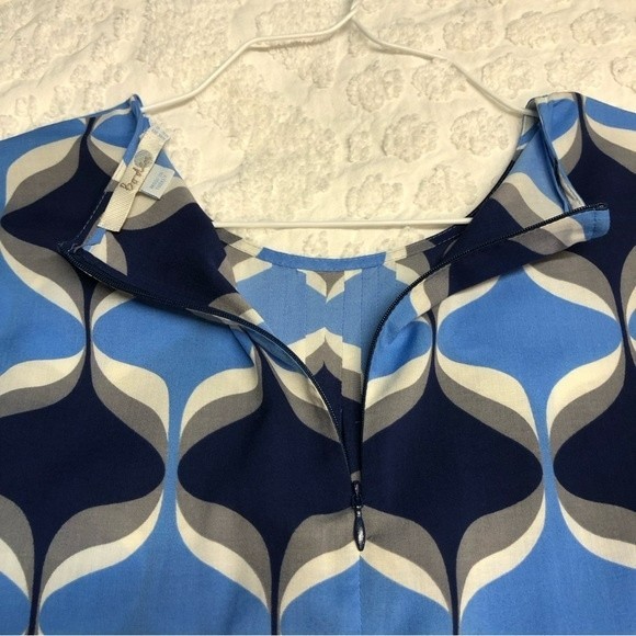 Boden Women’s Blouse Top Shirt Size 6 Blue Geometric print - Picture 6 of 10
